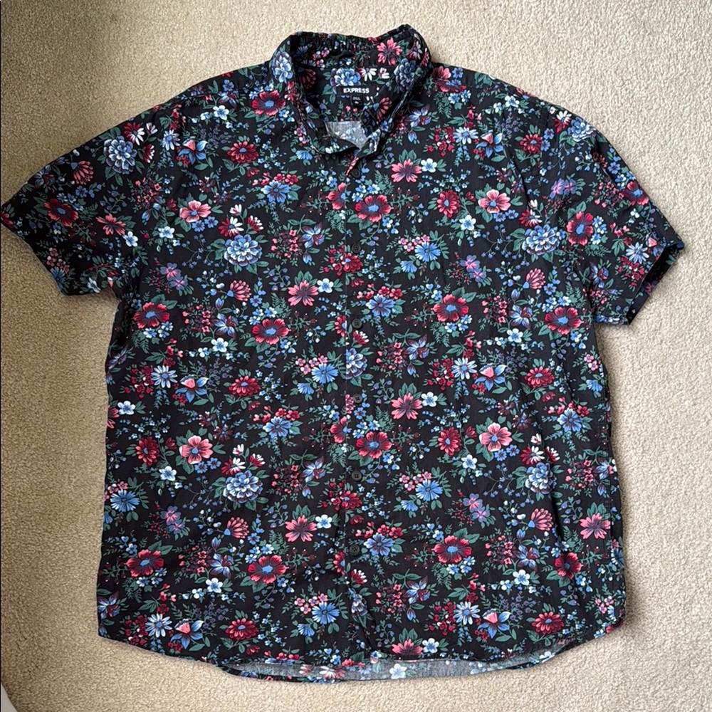Express Floral Black Shirt for Men